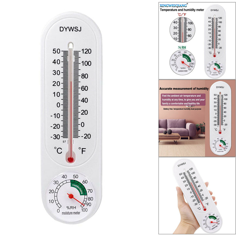 Kitchen Wall Mounted Thermometer Temperature Humidity Gauge for Home Offices