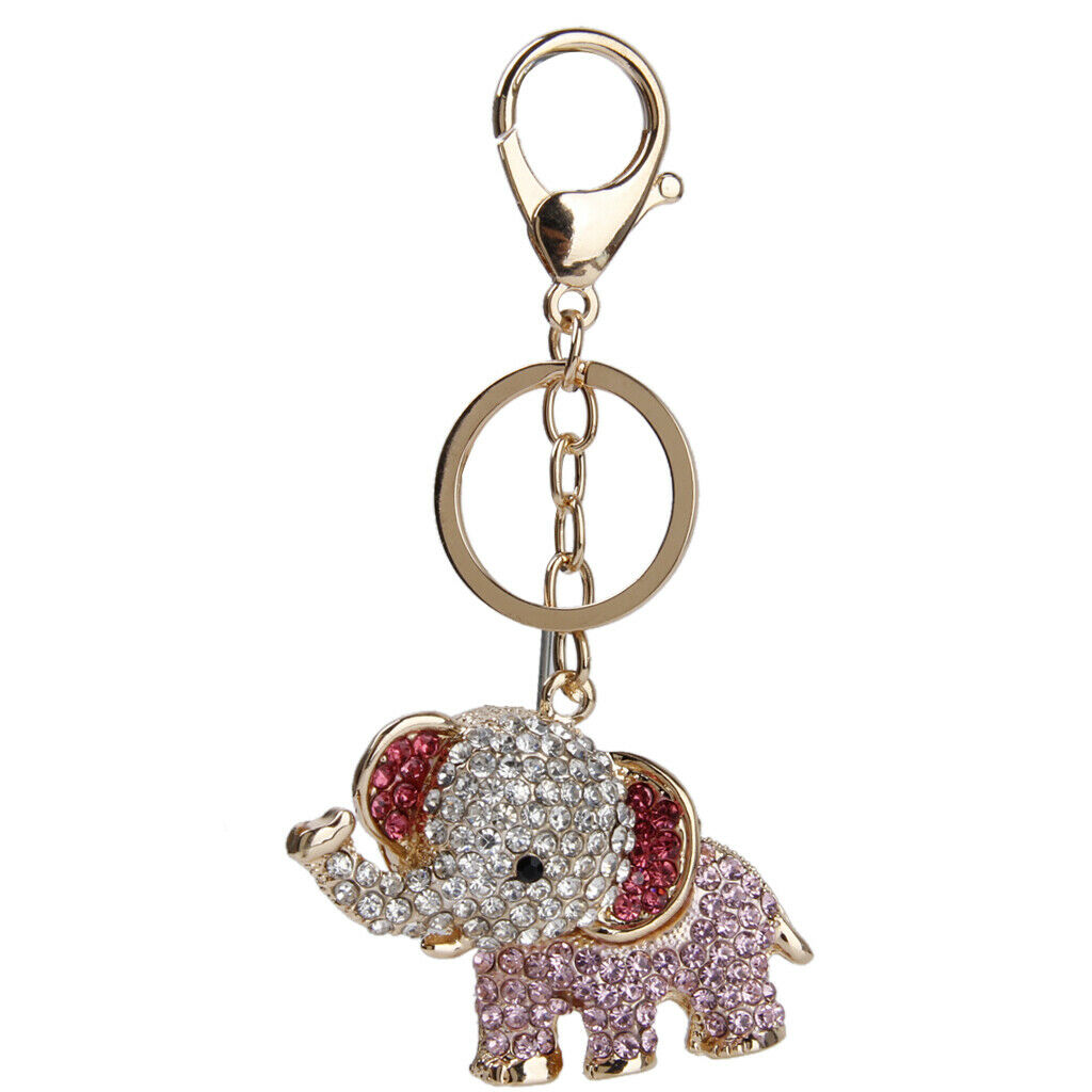 Crystal Rhinestone Keychain Elephant Pendant Key  Chain Key  Charm