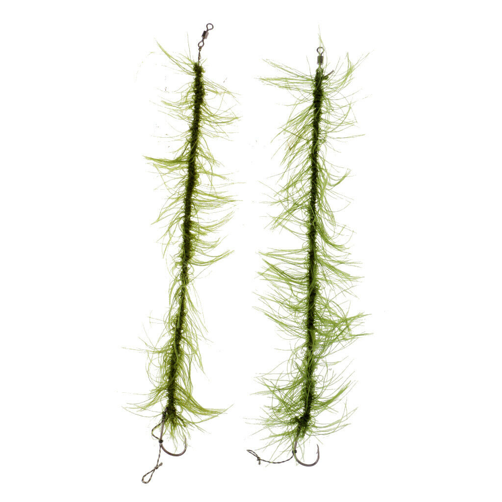 Weed Combi Rig Carp Fishing Hook Ready Made Hair Rigs Weed Line 2# Hook