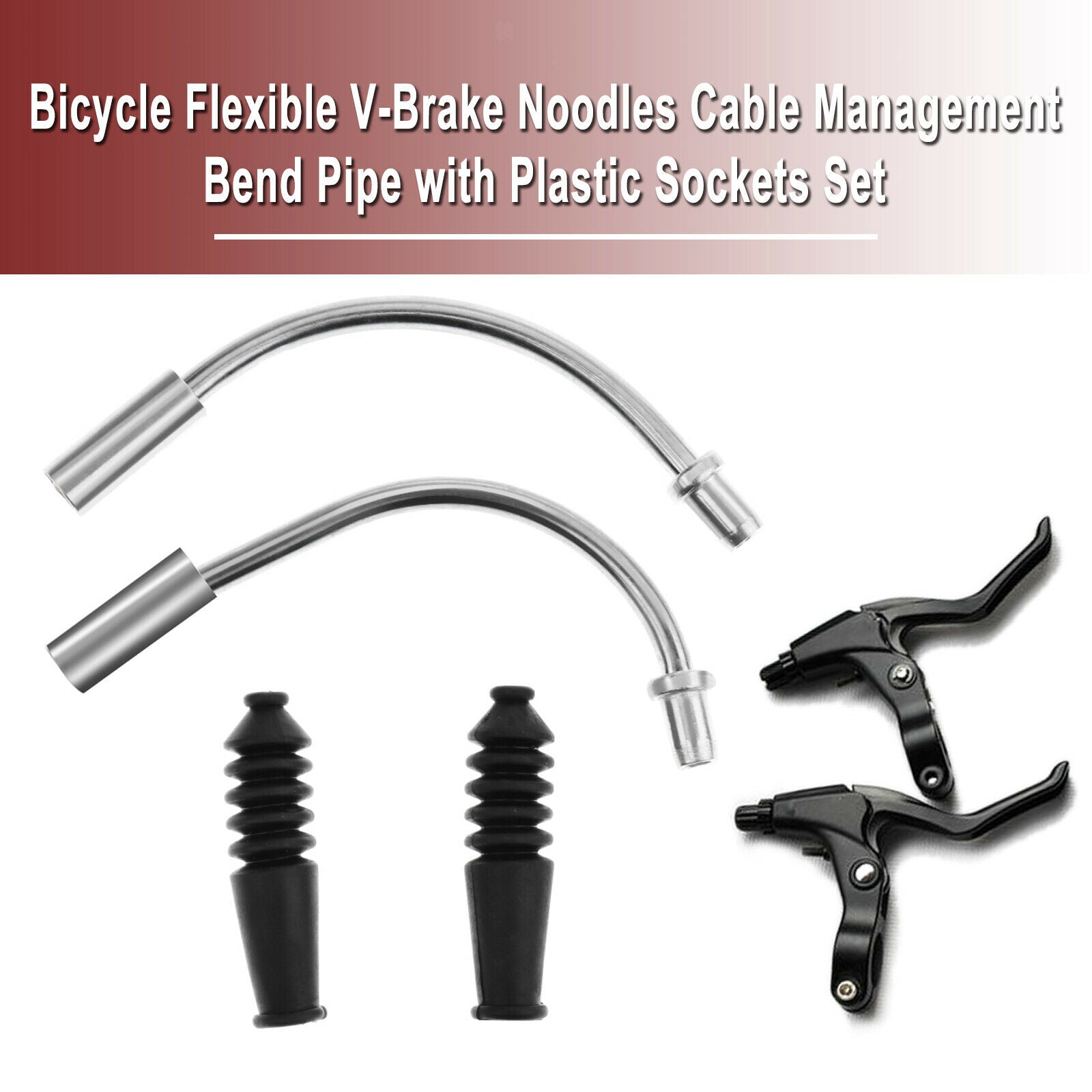 1 Set Pipe Noodles Cable Guide Bicycle Rubber Brake Cables Hose V Brake