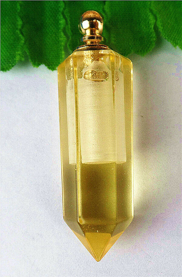 46x13mm Yellow Moonlight Handmade Glass Hexagonal Perfume Bottle Pendant HL78585