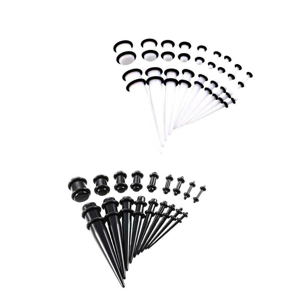 36 Pieces Gauges Kit Tapers and Plugs Acrylic Tunnels 14G-00G Ear Stretching Set