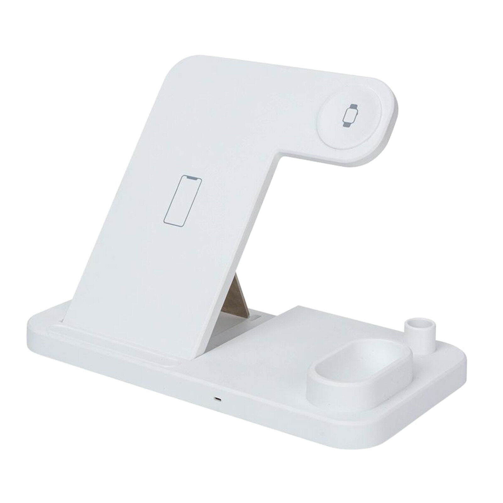 4 in 1 Qi Wireless Charging Station for Watch Phone Pencil UK Plug White