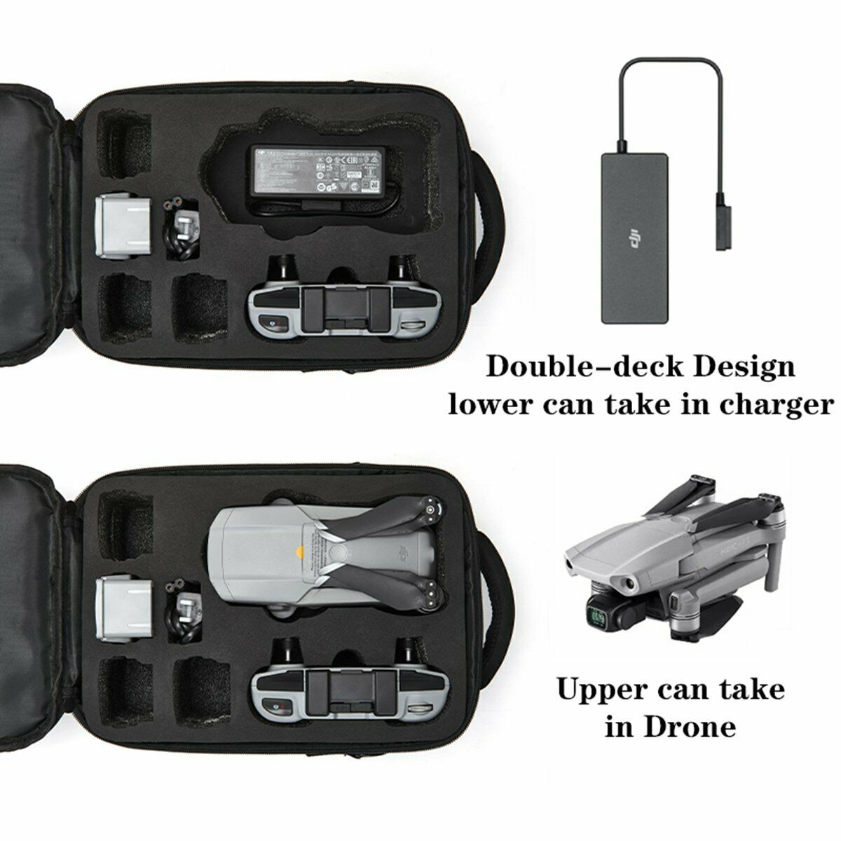 For DJI MAVIC Air 2 Waterproof Storage Bag Carrying Case W/ Shoulder Strap Parts