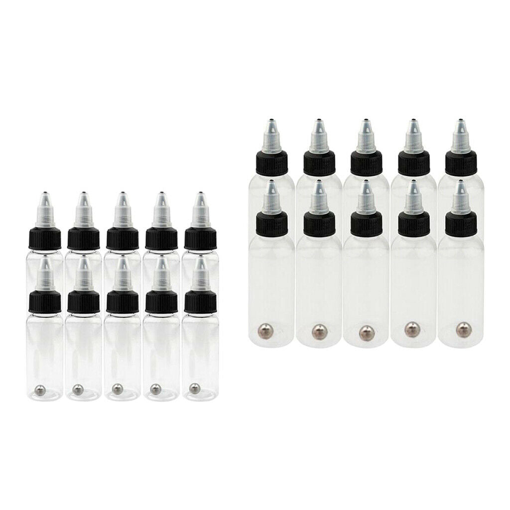 20Pcs Clear Tattoo Airbrush Ink Bottles Airbrushing Temporary Tattoo 30/60ml