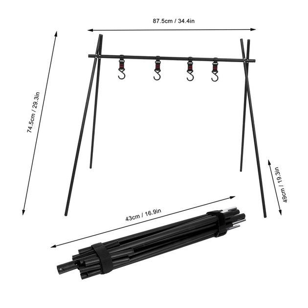 Cooking Stand Tripod BBQ Grill For Outdoor  Picnic Cookware PartyBBQ
