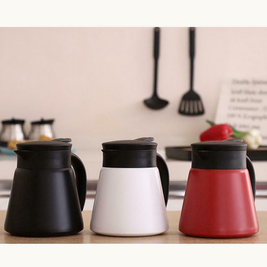 650ml Stainless Steel Vacuum Insulation Pot Tea Jug Hot Drinks -Red