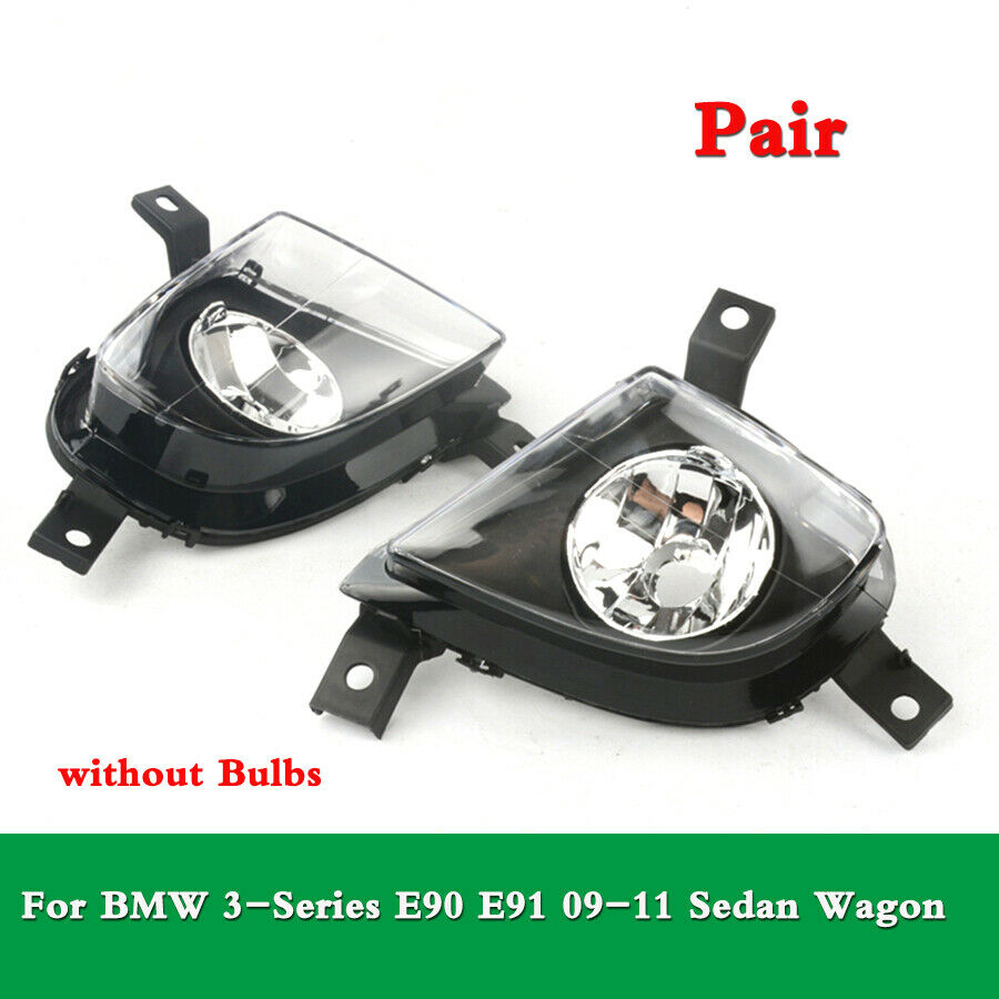 For BMW 3-Series E90 E91 09-11 Sedan Wagon Clear Lens Fog Lights without Bulb 2x