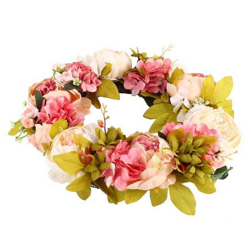 Artificial Flower Wreath Peony Wreath - 16inch Door Wreath Sp Wreath Round WreQ1