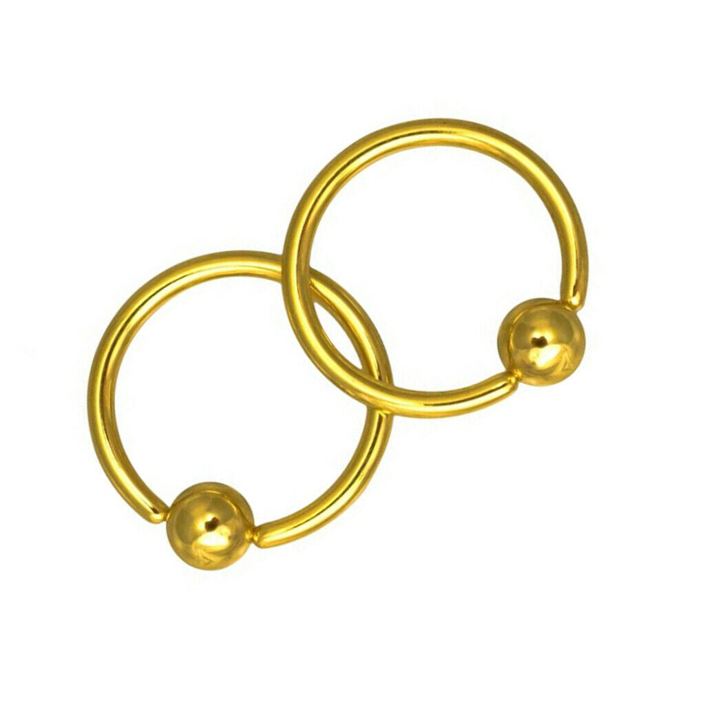 Pair of 4 Captive Rings 16G 11mm Stainless Steel Captive Bead Hoop Earrings 4mm
