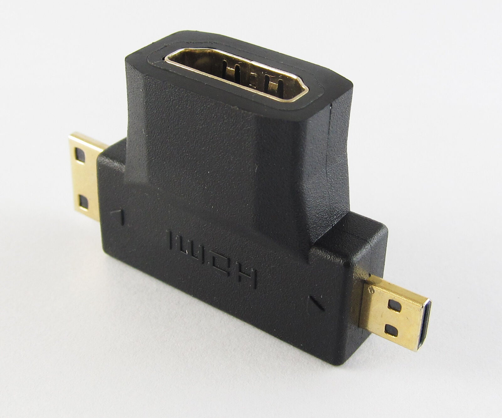1pc HDMI Female to Mini HDMI Male + Micro HDMI Male 3 in 1 Adapter Connector
