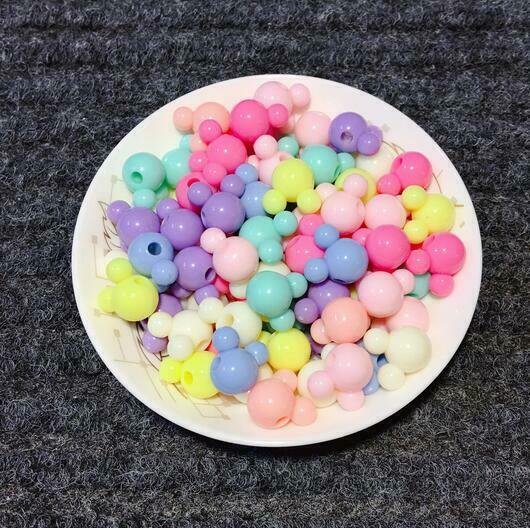 50X Mixed Mickey acrylic bead DIY pacifier chain children Jewelry accessory 15mm