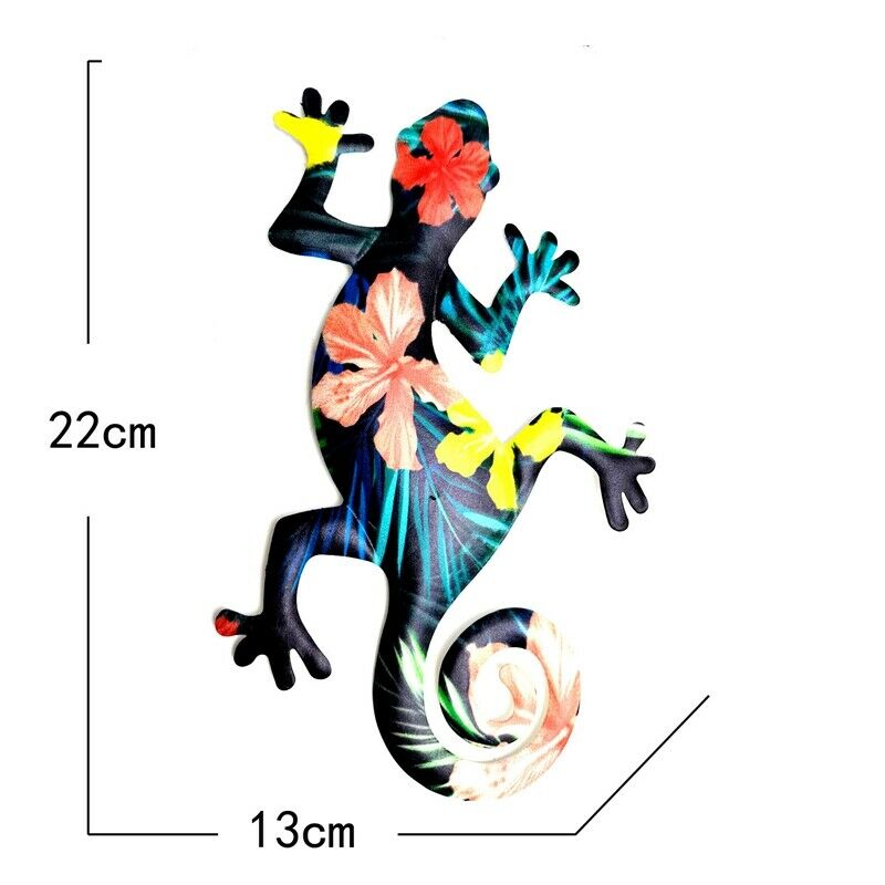 6PCS Wall Hanging Metal Gecko Wall Art Decoration Durable Iron Garden Art ScZ8C7