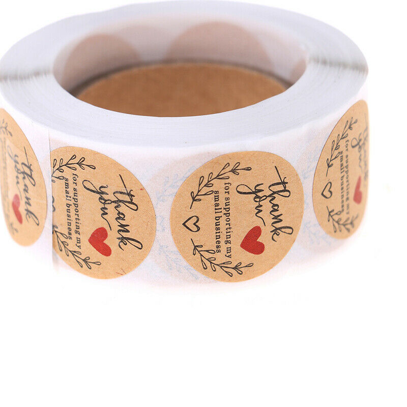 500PCs Handmade Thank You Stickers Paper Seal Labels Round Stationery Dec.l8