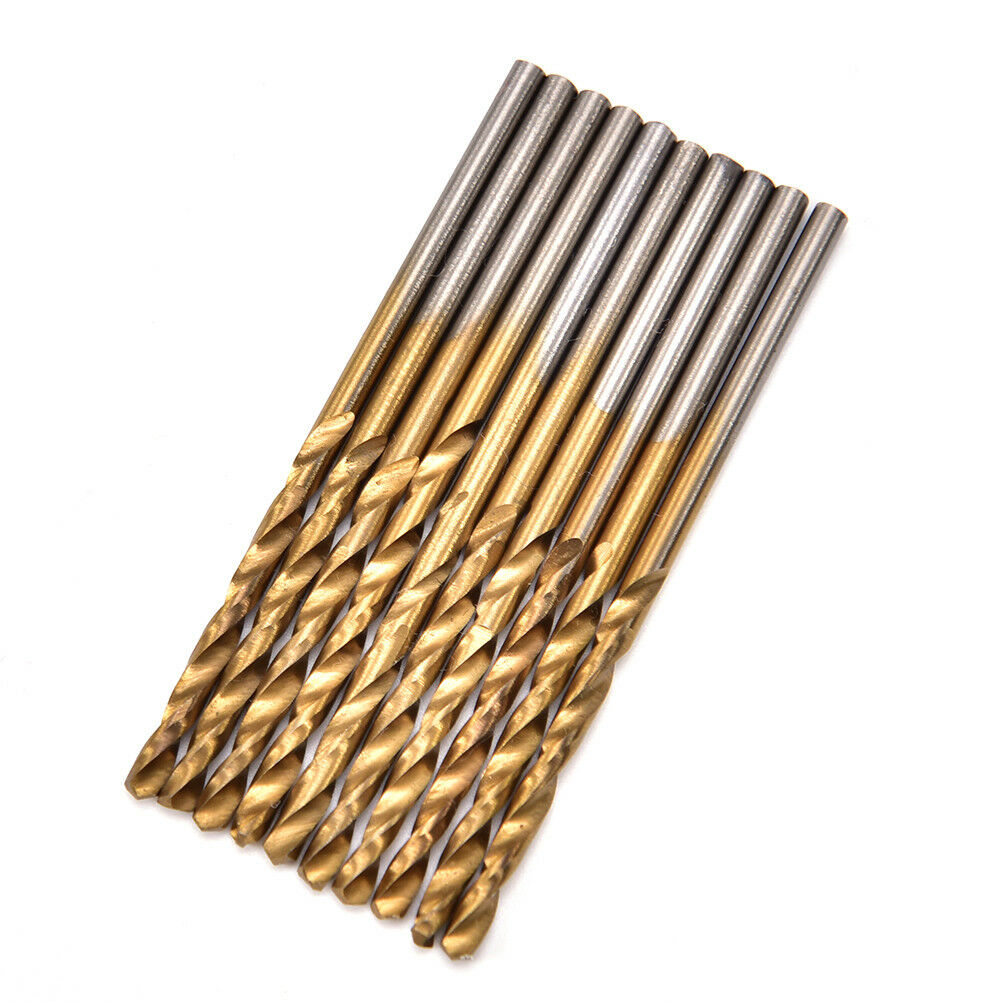 50Pcs 1/1.5/2/2.5/3mm Titanium Coated HSS High Speed Steel Drill Bit Set TooDD