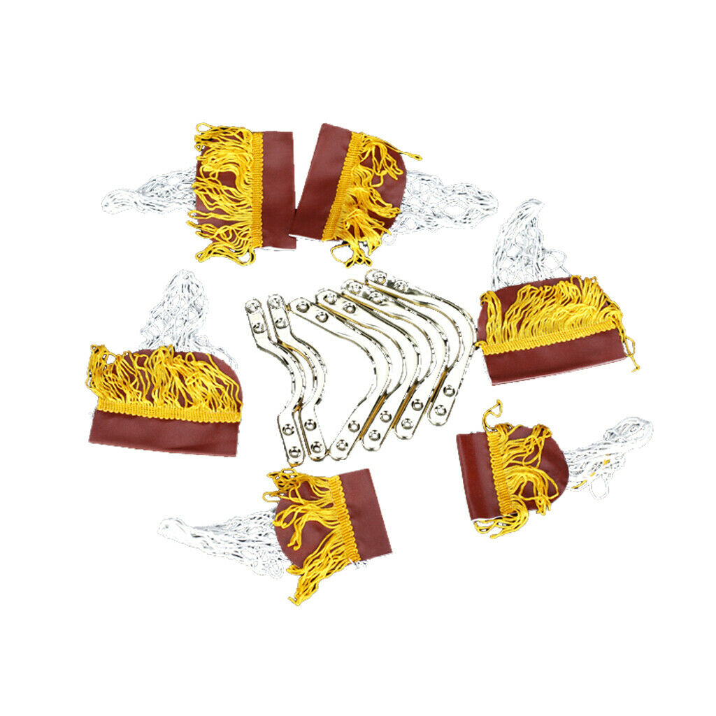 Pool Snooker Table Cotton Nets Pockets With Fringe Brass Finish Irons For
