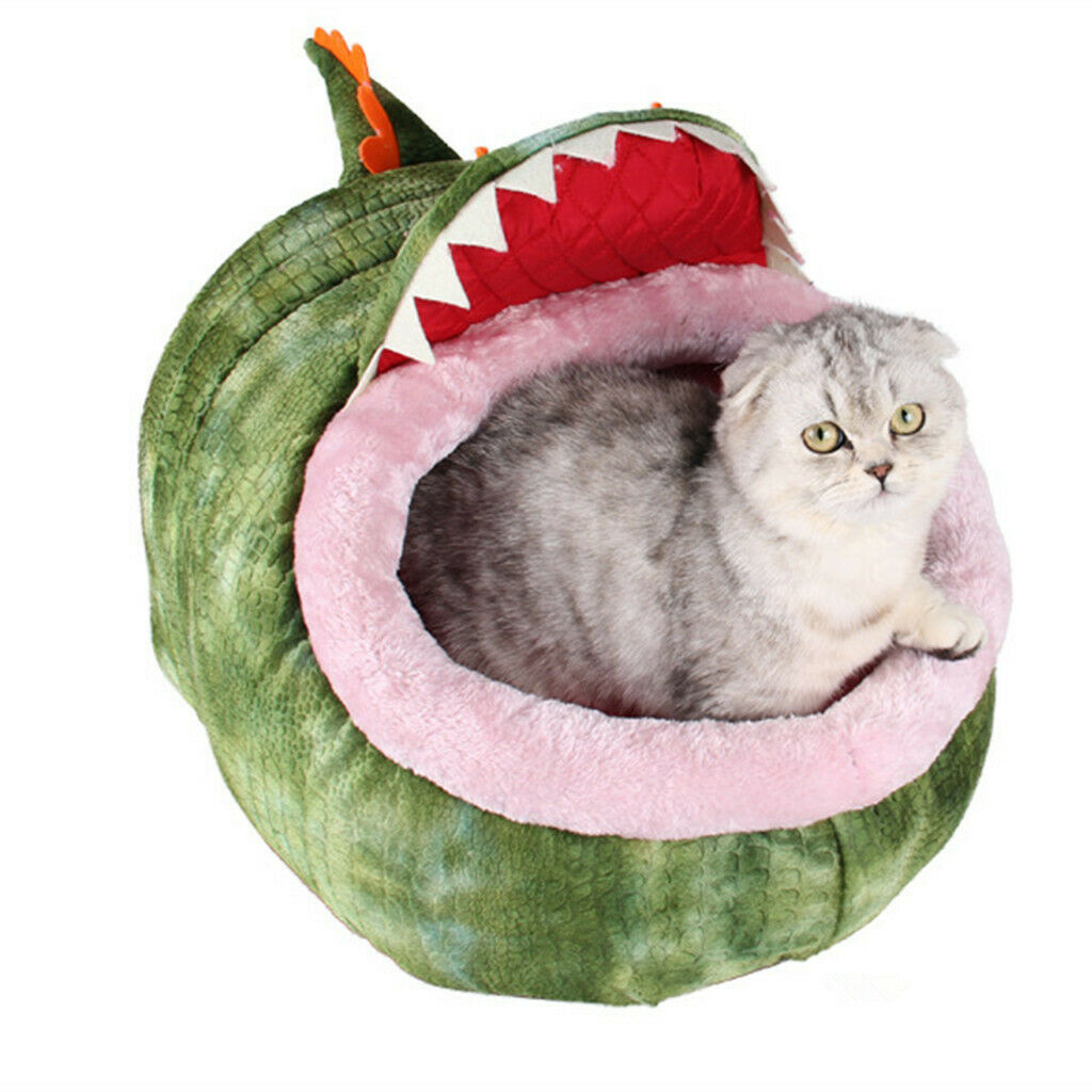Soft Pet Kennel Cute Crocodile Warm Bed House Small Dog Cat Puppy House M