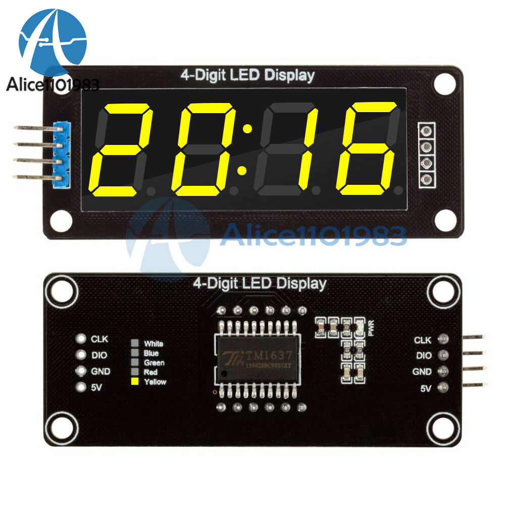 Yellow 0.56" inch TM1637 4-Bits Digital LED Clock Tube Display for Arduino
