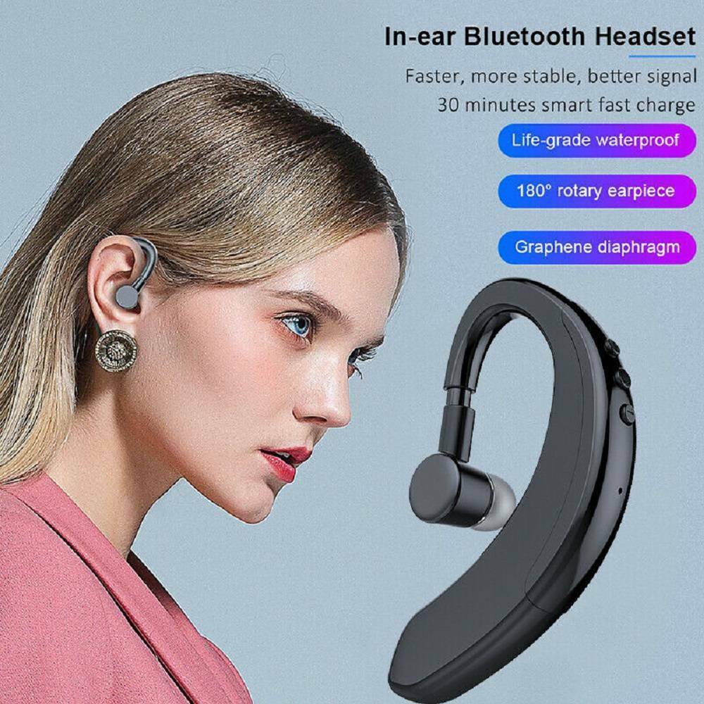 Bluetooth Waterproof Headset Handsfree Wireless Earpiece Earphone Stereo Earbuds