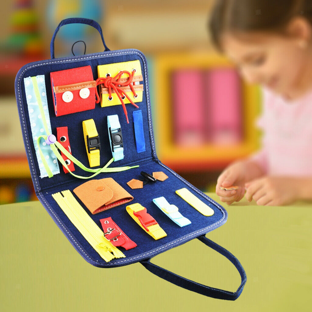 Busy Board for Toddlers Basic Skills Sensory Toys Fine Motor Traveling Game