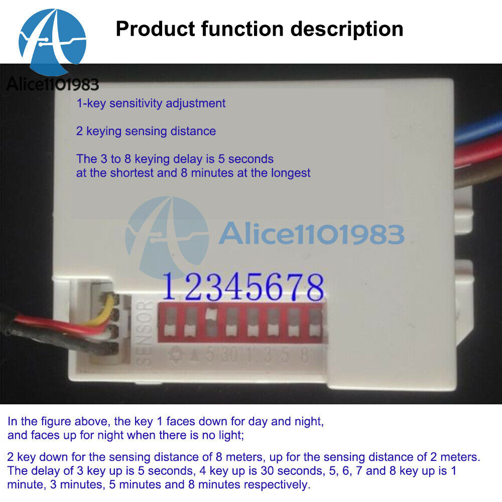 AC 110-220V 5A Separate Mini Human Body Infrared Sensor Switch 10M
