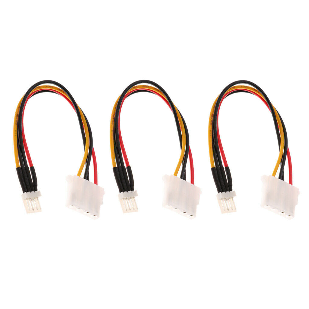 3Pcs 4Pin Floppy Drive Male to 4Pin Female Power Extension Cable Adapter