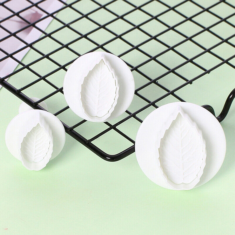 3Pcs/Set Rose Leaf Leaves Plunger Cutter Cake Fondant Decorating Sugarcra.l8