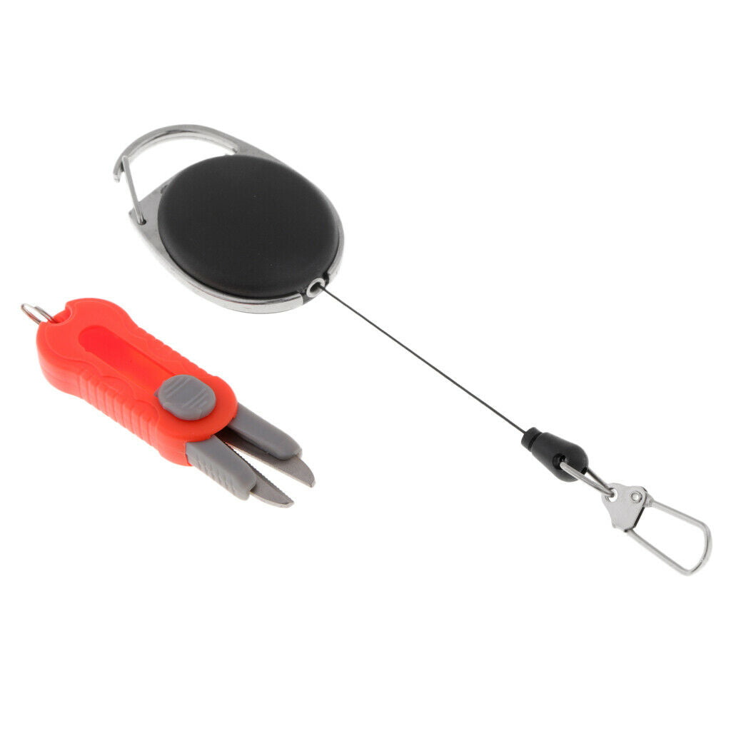 Plastic Tube Cutter Fishing Zinger Retractor Fly Fishing Tools Combo Red