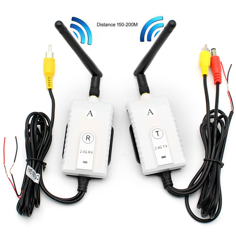 Durable 2.4G Wireless AV Cable Transmitter Receiver Kit for Car Vedio Moniter