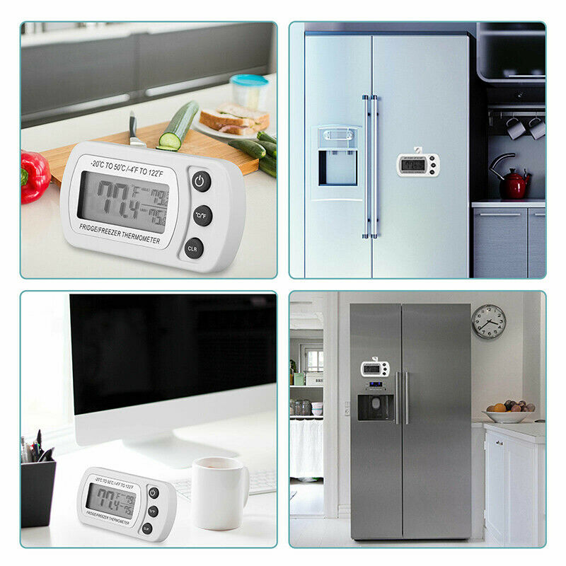 Wireless Digital Refrigerator Freezer Fridge Thermometer Temperature with Hook