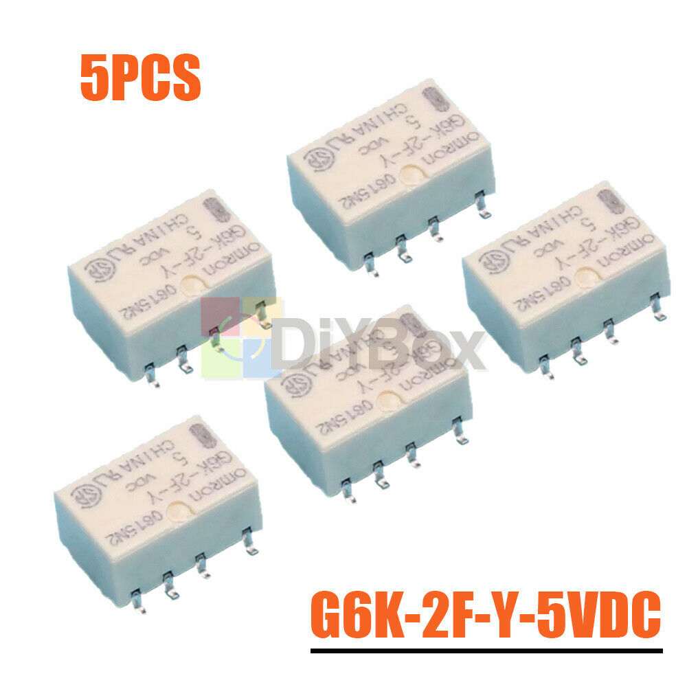 DC 5V [5PCS] SMD G6K-2F-Y-5V Signal Relay 8PIN for Omron Relay Module
