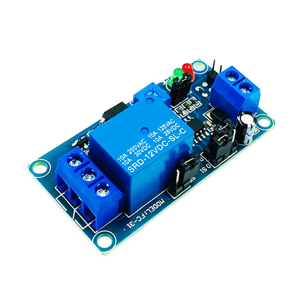 DC12V Normal Open Time Delay Relay Control Switch Adjustable Potentiometer LED