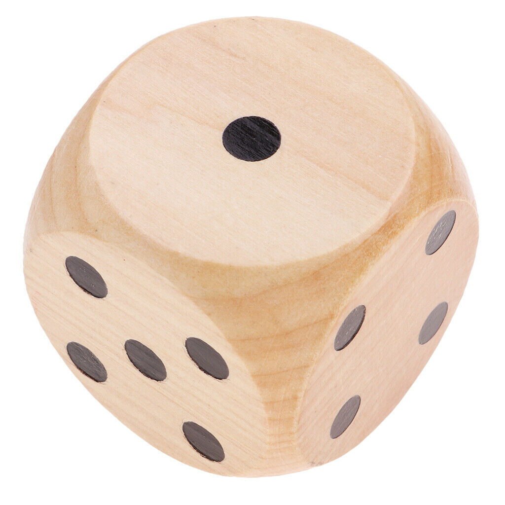 2 Pieces Large 5cm Wooden D6 Dice for DND Math Teaching Party Games Wood
