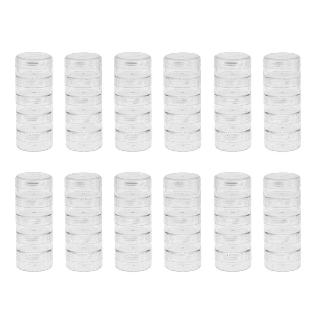 12Set Round Stackable Beads Containers Box Pill Organizer for Jewellery