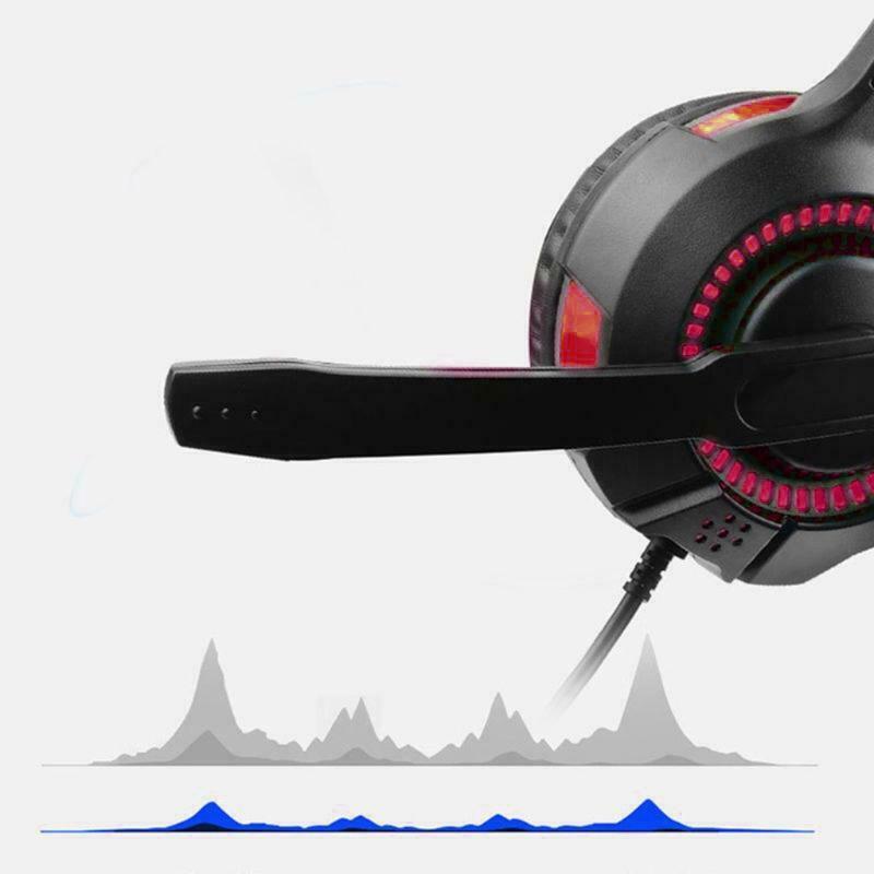 Noise Cancelling Game Earphone Over Ear Headphones LED Lights Soft Earmuffs