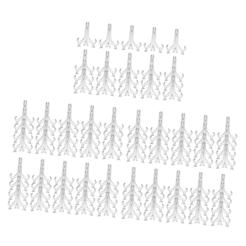 Lot 100 Clear Plastic Easels Stand  To Display Plate Picture 3"