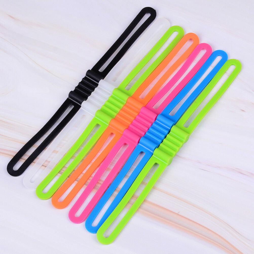 5Pcs silicone strap bike front light holder bicycle handlebar fixing tie.l8