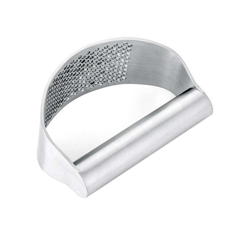 Stainless Steel Crusher Garlic Press Curved Grinding Mincer Manual Kitchen Tools