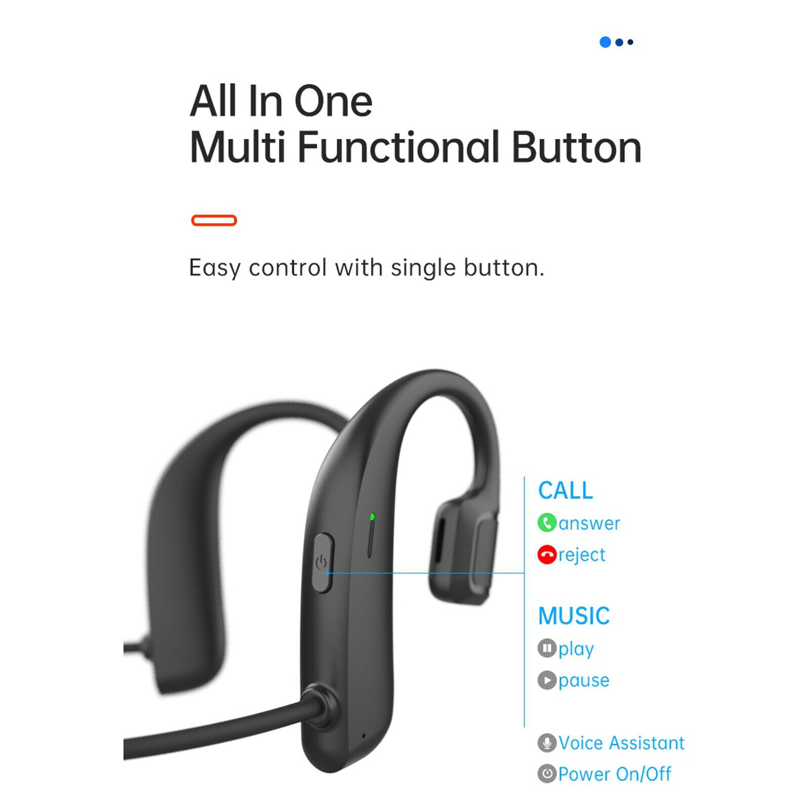 Wireless Bone Conduction Headphone Headset Earphones For Running Sweatproof