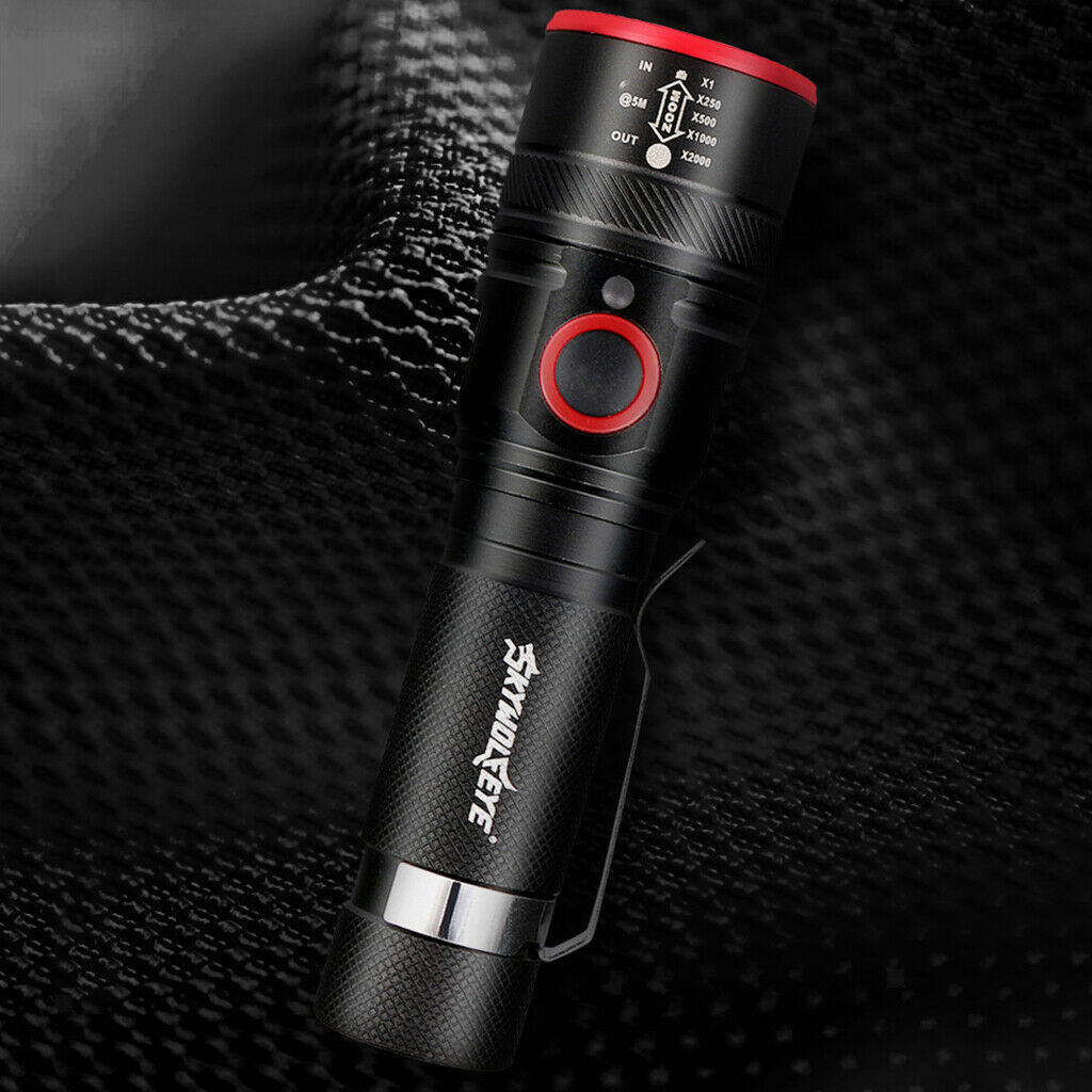 Small 500LM Zoom LED Flashlight USB Rechargeable 18650 Torch Light 3 Modes