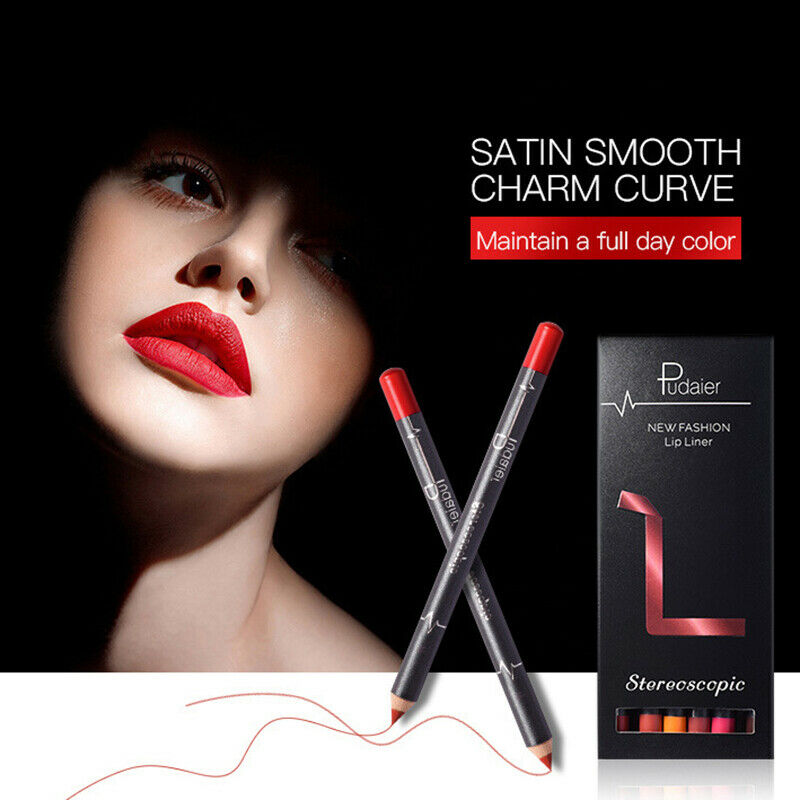 12pcs set Lip Pencils Matte Lipliner Waterproof Smooth Colorful Lipstick PenBDA