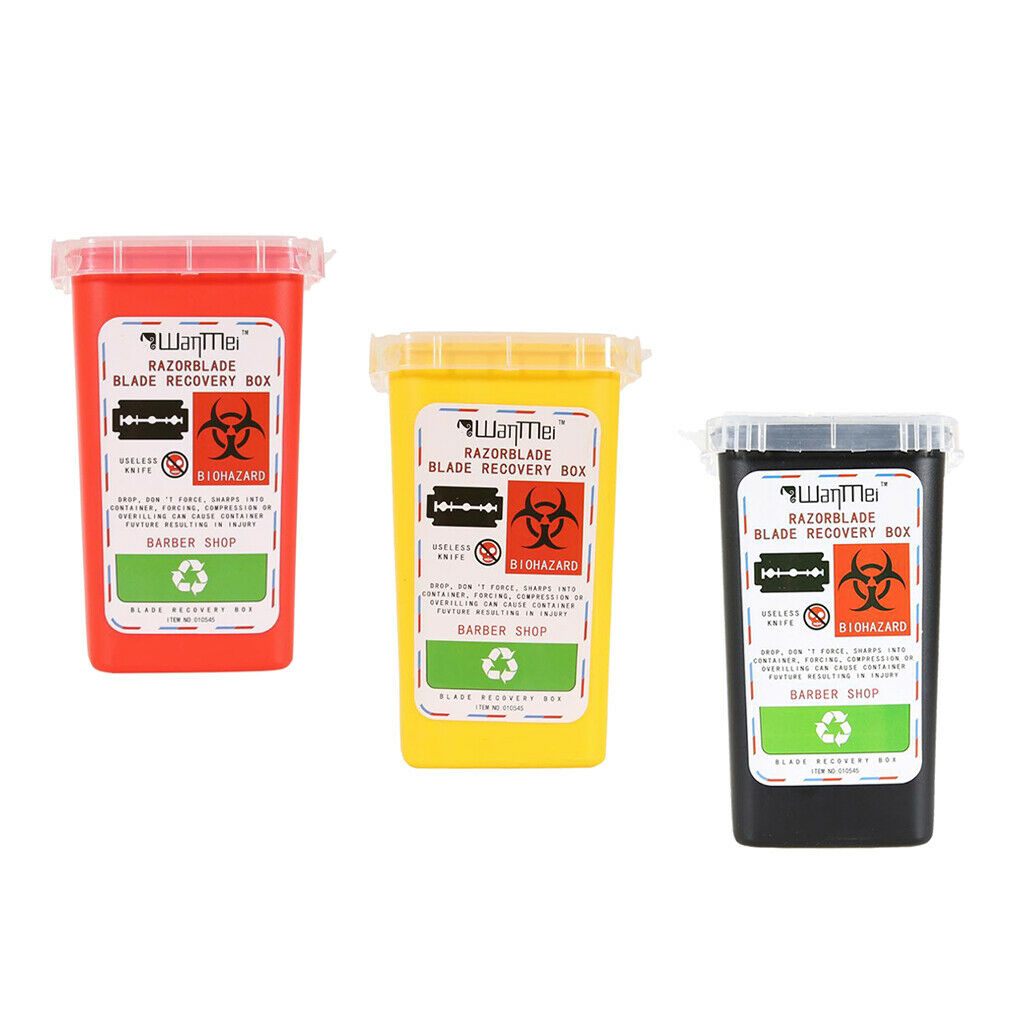 3 Color Plastic  Sharps Biohazard Needles Blade Disposal Container Bin