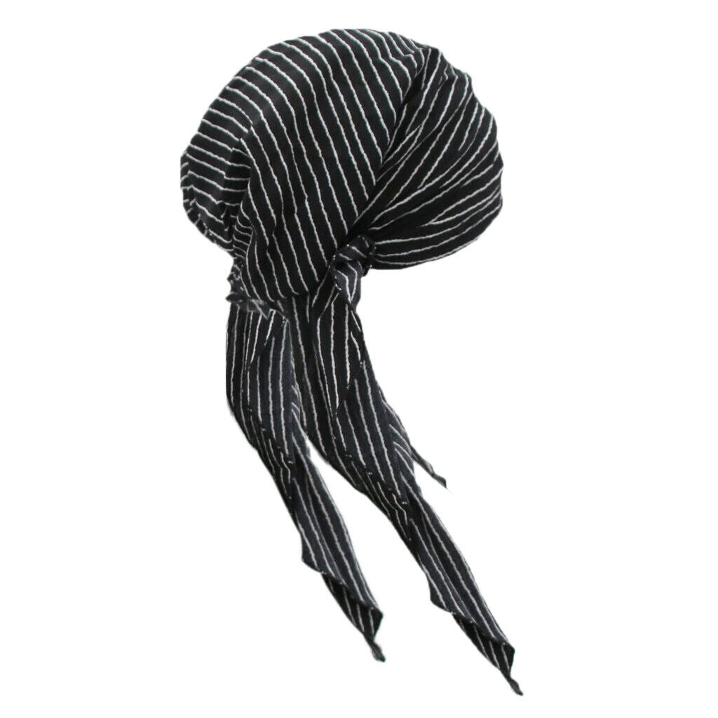 Women's chemo hat in front of tied ruffle head scarves turban headwear for