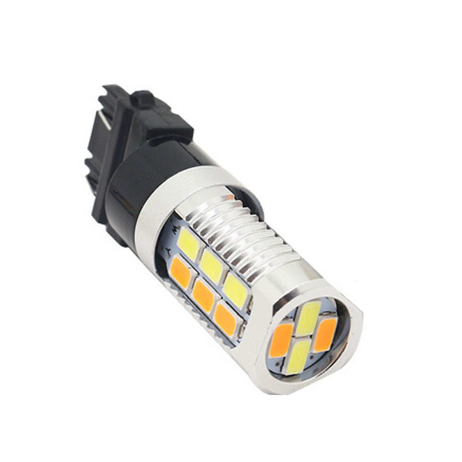 2x 3157 LED DRL White/Amber Switchback Turn Signal Parking Light Bulb Dual Color
