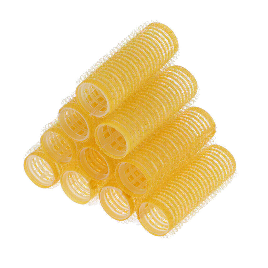 20 Pieces 20mm Yellow + 40mm Blue Self Grip Hair Rollers Set for Women Men