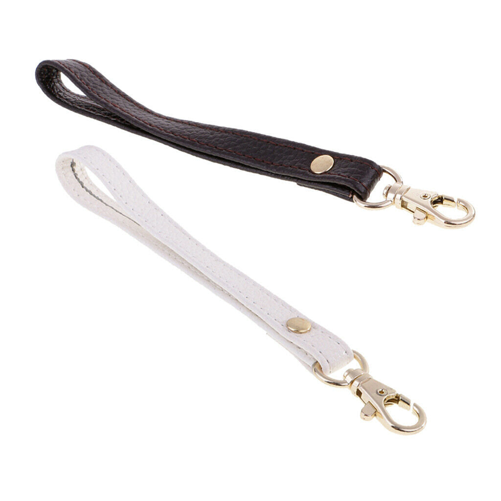 2 Packs Short Leather Wrist Bag Hand Strap Clutch Handbag Handle Replacement