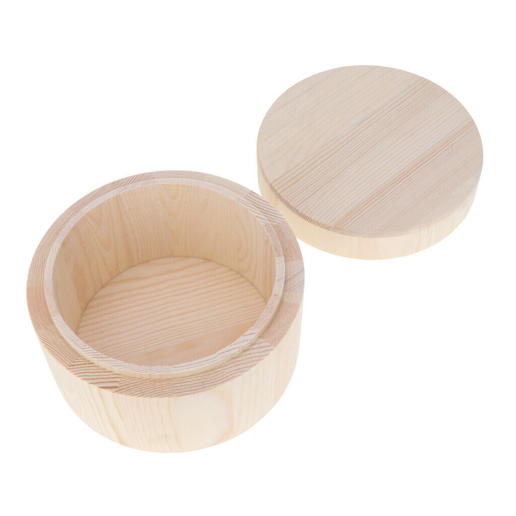 Wooden Storage Box Round Organizer Soap Gadgets Jewelry Case Container B