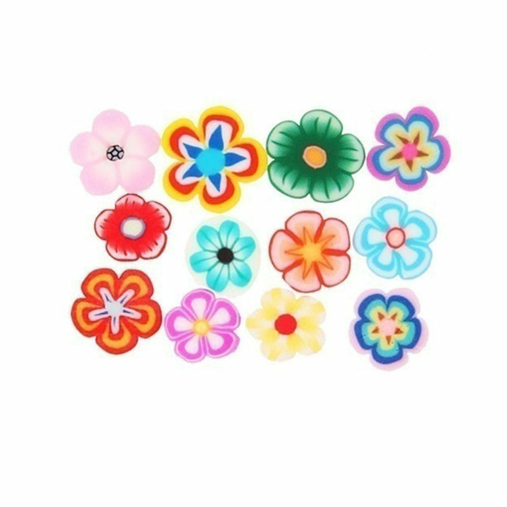 1000pcs DIY Mixed Theme Fimo Slice Clay Nail Art Tips Fruit Animals Decoration