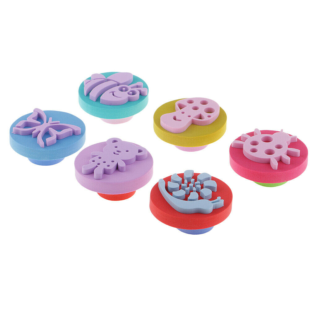 6pcs DIY Painting Brush Sponge Stamp Kids DIY Stampers Graffiti Drawing Toys