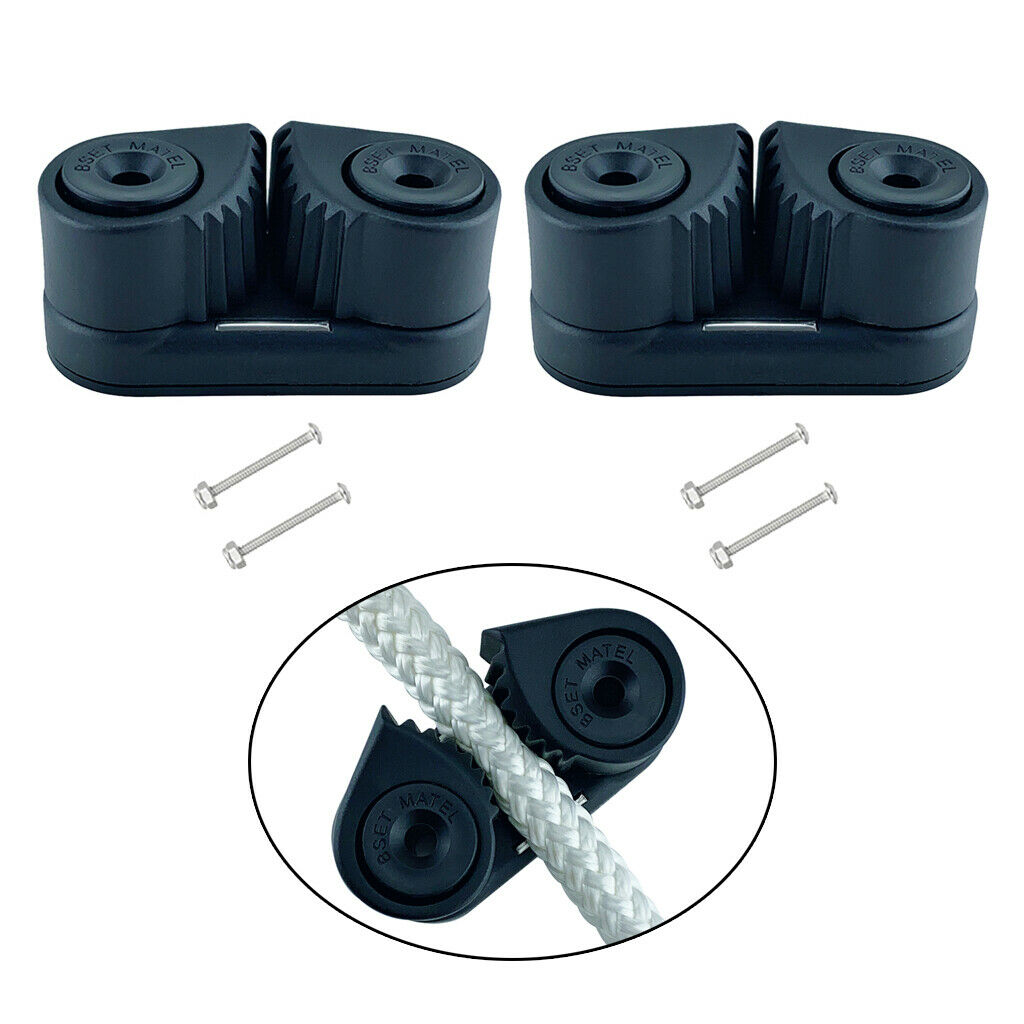 2x Cam Cleat Cam Wre Fairlead Sailing Canoe Equipment for 3-12mm Dia. Rope